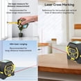 thumbnail image 5 of 3-in-1 Multi-functional Measuring Tape with Laser Level Crosshair and LED Display, Digital Measuring Tape  with Cross Line, AutoLock, Measure Area, Volume, Pythagorean, 5 of 7