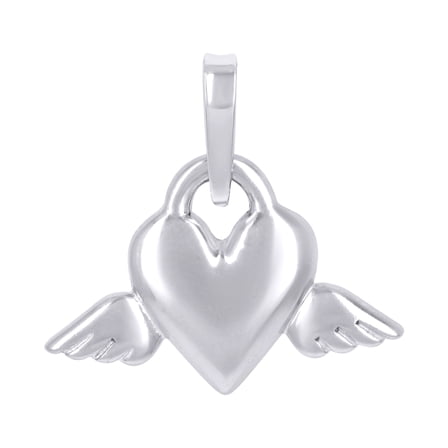 925 Sterling Silver Womens Flying Heart Charm Pendant for Women