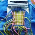 thumbnail image 6 of Mini Darning Loom, 12 Hooks Wood Weaving Knitting Machine with Knitting Needles for Repair Jeans Socks DIY Craft, Knit Patch Loom Weave Tool, Silver(10Hooks), 6 of 8