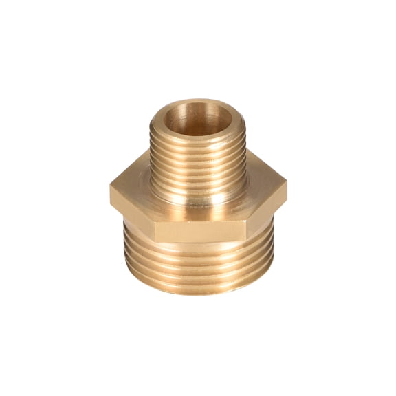 Uxcell Brass Pipe Fitting Reducing Hex G3/8 Male x G3/4 Male Pipe Brass Fitting