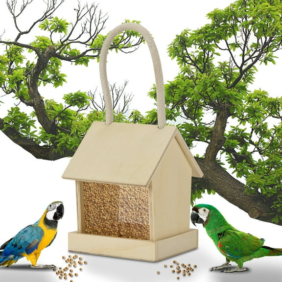 Darzheoy Bird Feeders for Outdoors Hanging, Wooden Bird Feeder Bird House Feeder, Window Bird Feeders for Viewing, Wild Bird Feeders for Garden Yard Decoration (A)