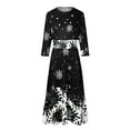 thumbnail image 6 of Wangmeiwg Christmas Dresses for Women Christmas Snowflake Print Long Casual Dress for Women with Round Neck and Half Sleeve Elegant Design 4XL Black, 6 of 7