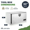 thumbnail image 6 of ARKSEN 30" Aluminum Truck Underbody Diamond Plate ToolBox w/ T-Handle Latch Durable Pickup Trailer Storage Organizer Tool Box Key Lock, Silver, 6 of 7