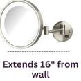 thumbnail image 6 of Jerdon Lighted Makeup Mirror - Hard Wired Wall Mount Magnifying Mirror with LED Lights - Brushed Nickel Finish - 9.5-Inch Diameter - Model HL1016NLD, 6 of 7