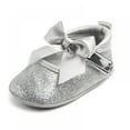 thumbnail image 3 of AJZIOJIRO Newborn Baby Girls Princess Shoes Lovely Bow Solid Color Soft Sole Sequins Shoes 0-18 Months Baby Casual Walking Shoes, 3 of 5