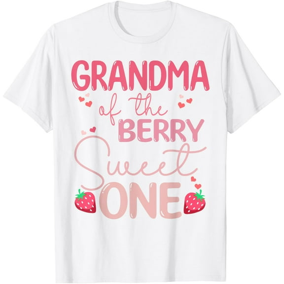 Grandma Of The Berry Sweet One Strawberry First Birthday T-Shirt