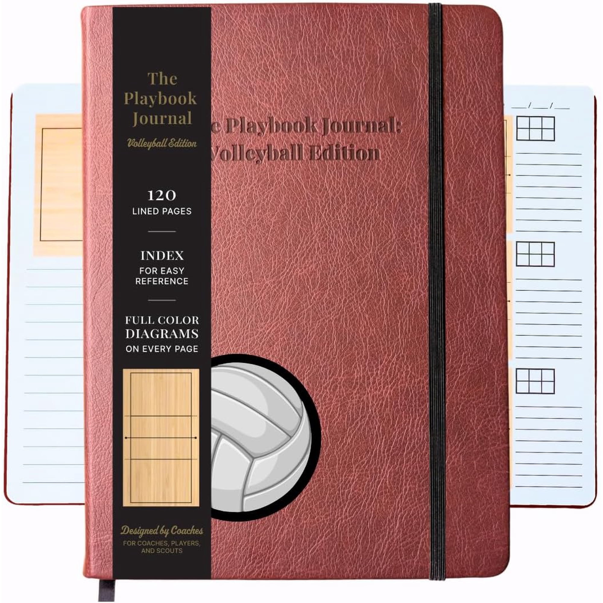 The Playbook Journal – Volleyball Notebook Coaching Book and Rotation Tracker, Volleyball Coaching Supplies and Essentials for Men & Women & Players, Coach Gifts