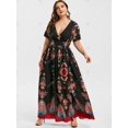 thumbnail image 3 of Vestido maxi dividido estampado de talla grande Rosegal Bikinis, 3 of 5