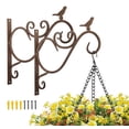 thumbnail image 1 of Wall Hanging Plant Bracket,2 Pack 12-inch Retro Iron Metal Wall Hanger for Hanging Plant Flower Bird Planter Indoor Outdoor,Retro, 1 of 5