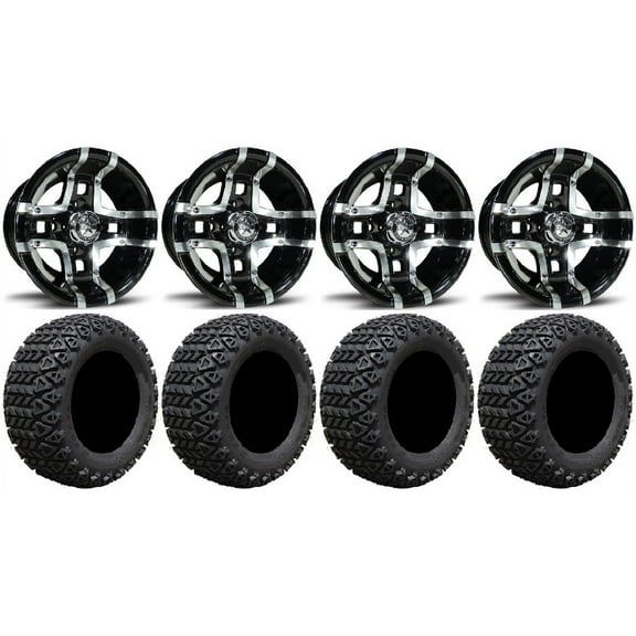 Fairway Alloys Prestige 10" Wheels 22x11-10 X-Trail Tires E-Z-GO & Club Car