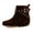Brown, variant on Women's Western Cowboy Boots, Fringe Faux Suede Boots Retro Round Toe Fringe Buckle Strap Ankle Boot Low Heel Rome Flat Shoes Tassel Knight Booties Shoes