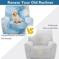 thumbnail image 5 of Renewold Marble Blue Recliner Couch Cover Wear Resistant Reclining Couch Cover 4 Pieces Stretch Recliner Slipcover Wear Resistant Furniture Protector Home Decor, 5 of 8