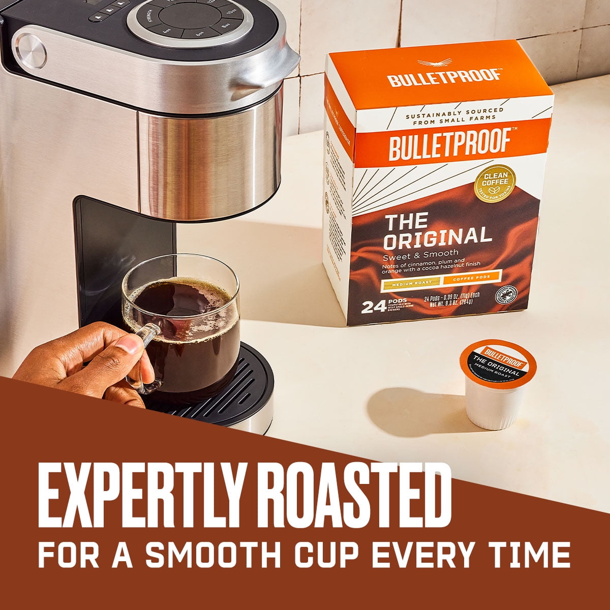 Bulletproof Original Medium Roast Coffee Pods, 24 Count, Single