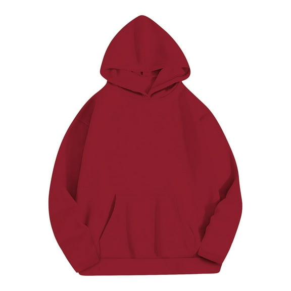 BLVB Women's Casual Hoodies Long Sleeve Solid Color Pullover Tops Loose Sweatshirt with Pocket Fall Fashion Clothes