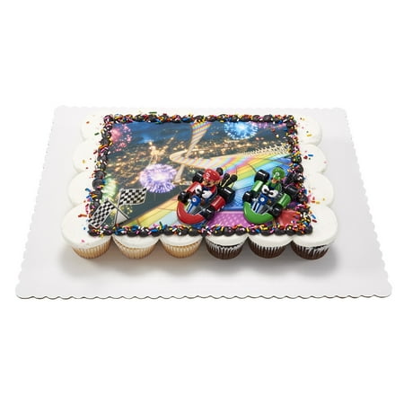 Super Mario- Rainbow Road Cupcake Cake