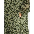 thumbnail image 3 of Time and Tru Women's Pintuck Yoke Dress with Long Sleeves, Sizes XS-XXXL, 3 of 4