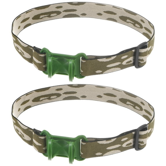 Uxcell 2-Pack Flashlight Headband Holder, High Elastic Silicone Headlamp Stand Side Headlight for Flashlight Camping Riding [Green,27.8"/ 70.5 cm]