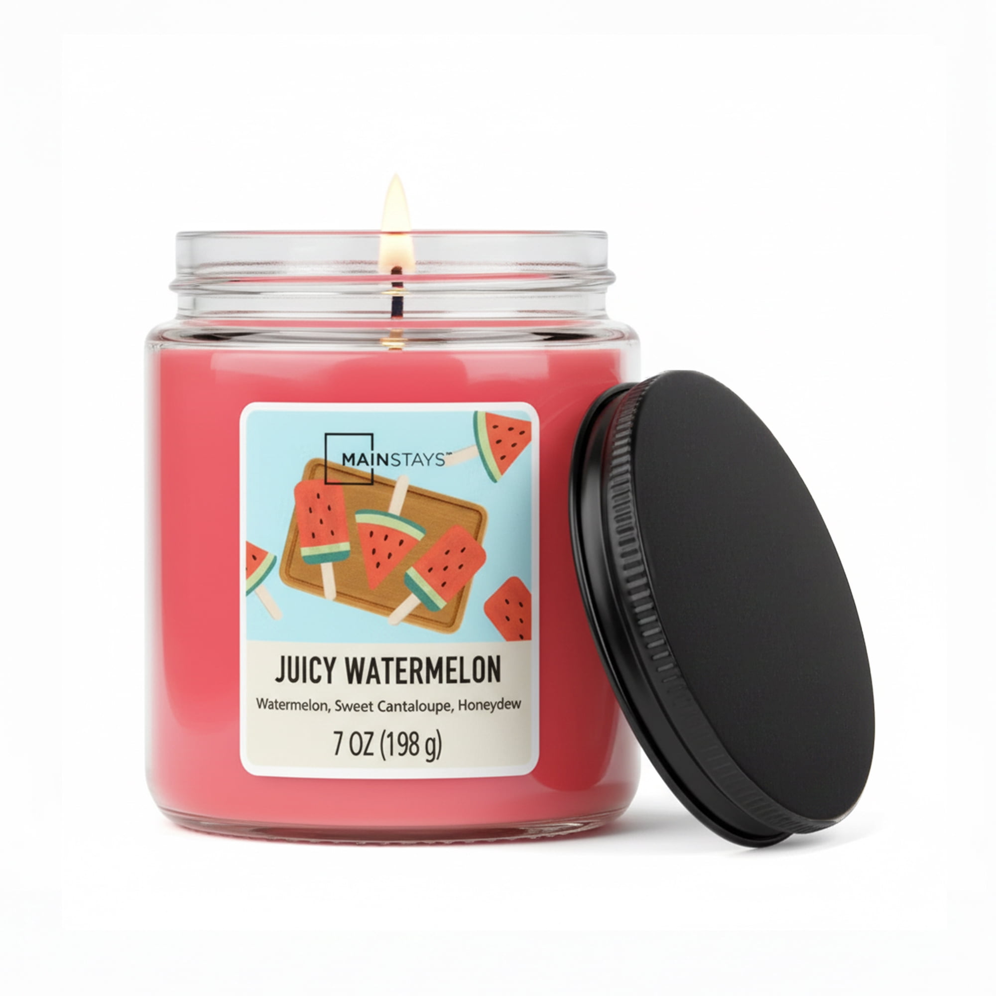 (2 pack) Mainstays Single-Wick Twist Glass Jar Scented Candle, Juicy Watermelon, 7oz.