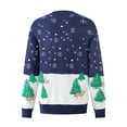 thumbnail image 2 of FRSASU Women's Christmas Sweater Reindeer Snowflake Tree Jacquard Long Sleeve Round Neck Knit Holiday Party Pullover Jumper Blue-C, 2 of 7