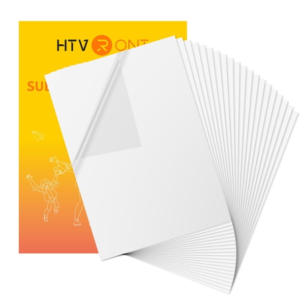 Papel adhesivo de sublimación HTVRONT mate transparente x20