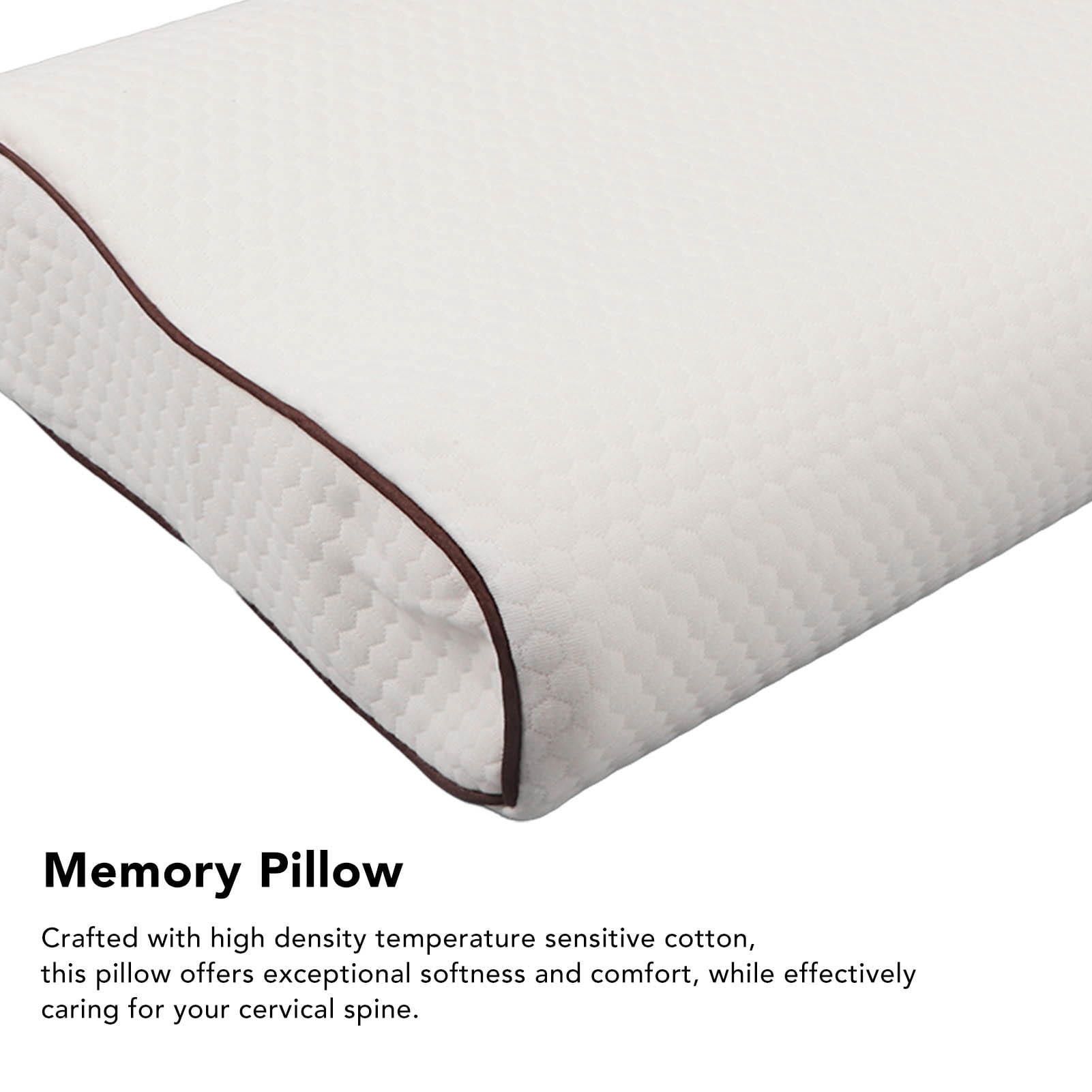 Yajisi Memory Foam Pillow, High Density Slow Rebound Cervical Pillow for Neck Pain Relief, Wavy Design for Side/Back/Stomach Sleepers, 14.57 x 7.09 x 7.09 in