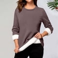 thumbnail image 4 of Antinious Women Plus Size Sweatshirt Fall Winter Pullover Warm Trendy Long Sleeve Crewneck Maxi Cut Fleece Lined Solid, 4 of 5
