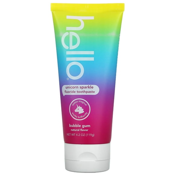 Hello, Kids, Fluoride Toothpaste, Unicorn Sparkle, Ages 2+, Bubble Gum, 4.2 oz (119 g)