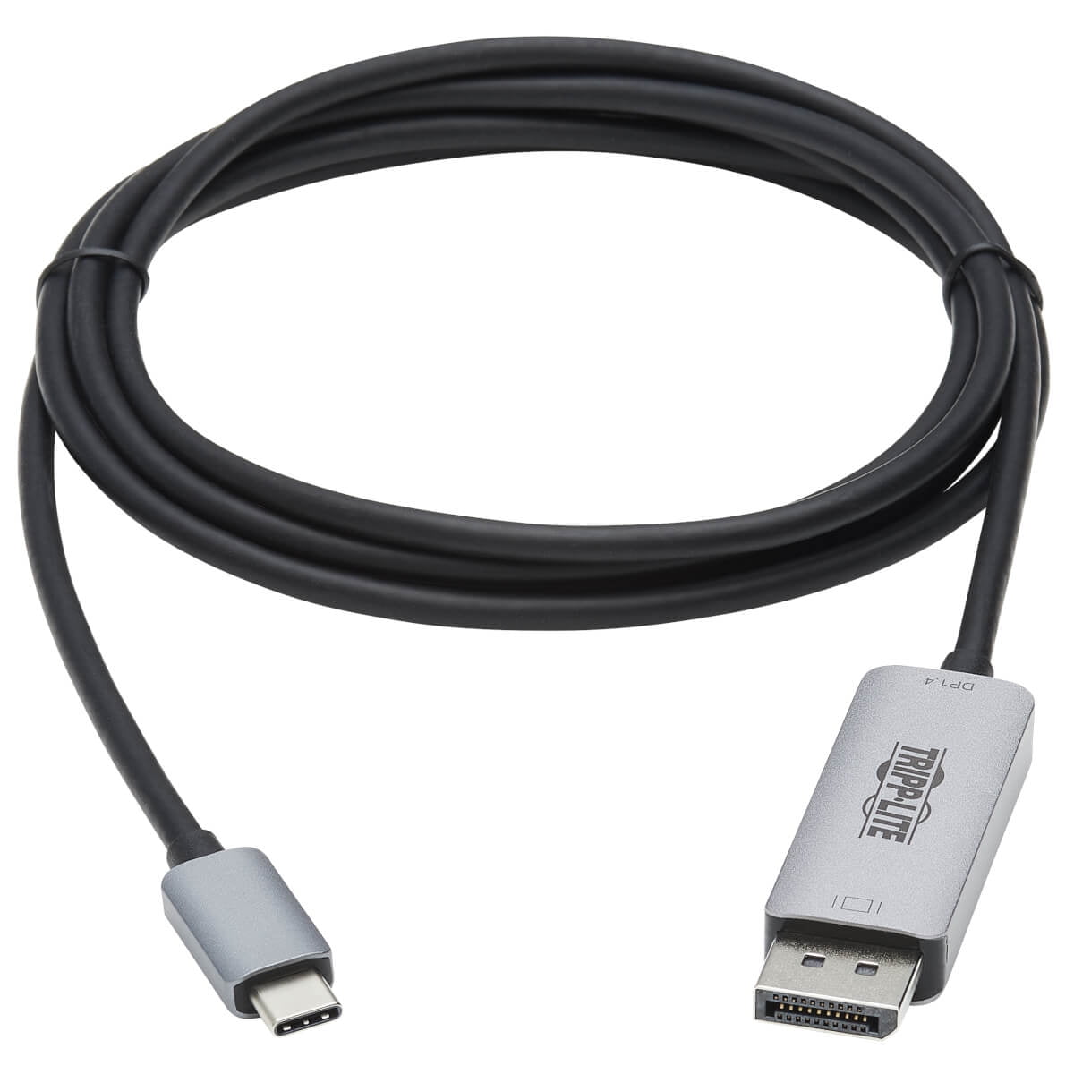 Tripp Lite Usb C To Displayport Adapter Cable (m/m), 8k Uhd, Displayport 1.4, Black/silver, 6 Ft. - Displayport Cable - Usb-c (m) Reversible To Displayport (m) - Usb 3.1 / Thunderbolt 3 / Displayport