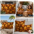 thumbnail image 5 of Orange Pumpkins Fall Outdoor Waterproof Pillow Covers, Thanksgiving Maple Leaf Harvest Decorative Square Throw Pillowcase Sofa Cushion Sham for Patio/Couch/Chair, 18"x18" 2 Pack, 5 of 8