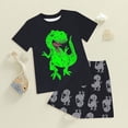 thumbnail image 2 of Gubotare Boys Pajamas Shorts Boys Pajamas Big Boys Summer Short Sleeve PJ Set Kid Sleepwear Boys Pajamas 7T 8T (Green,7-8 Years), 2 of 4