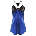 thumbnail image 4 of Rotm Nighties for Women Sexy Lingerie for Women Lace Babydoll Lingerie Dress Boudoir Lingerie V-Neck Front Open Ruffle Chemise Dark Blue,S, 4 of 4