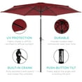 thumbnail image 6 of Best Choice Products 10ft Outdoor Steel Market Patio Umbrella w/ Crank, Tilt Push Button, 6 Ribs - Red, 6 of 8