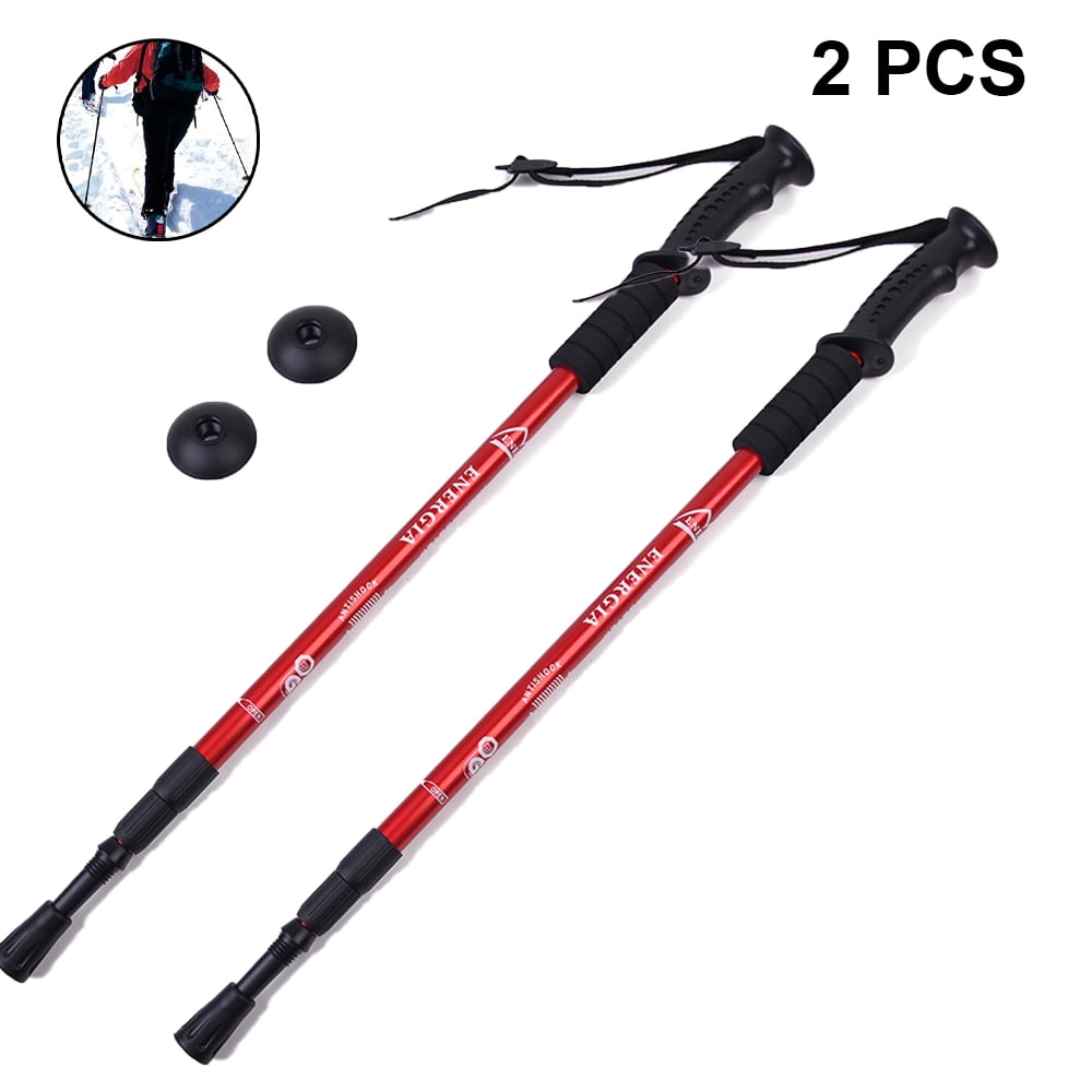 Trekking Walking Hiking Stick Pole Alpenstock Anti-shock Adjustable Foldable 