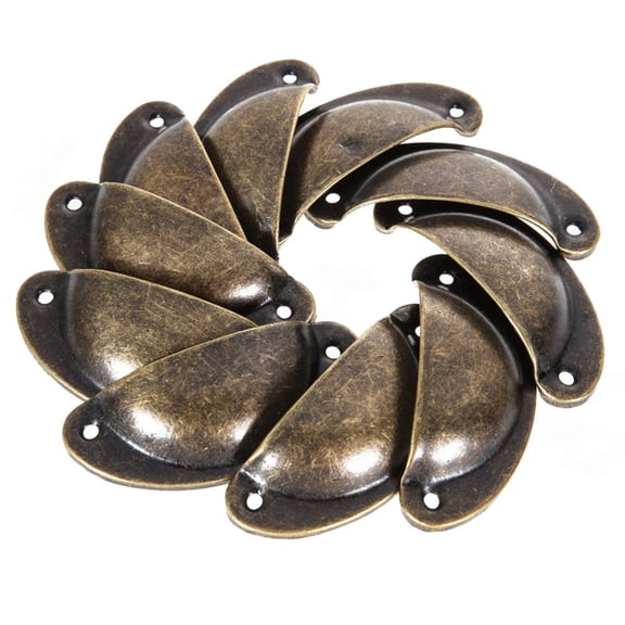 12Pcs Cup Pull Shell Handles Half Moon Kitchen Cupboard Cabinet Door Drawer