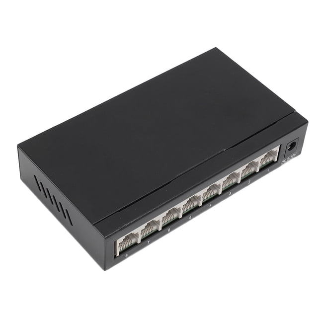 Switch De Red De 8 Puertos, Switch Fast Ethernet 10 100 1000Mbps, Protección Contra Truenos, Caja Metálica, Diseño Sin Ventilador, Para Escuelas, Familias,
