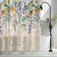 thumbnail image 2 of Eucalyptus Leaves Daisy Fabric Shower Curtain Flowers Leaf Retro Washable Shower Curtains for Bathroom, Waterproof Bath Curtain with Hooks Home Decor 72x72in, 2 of 8