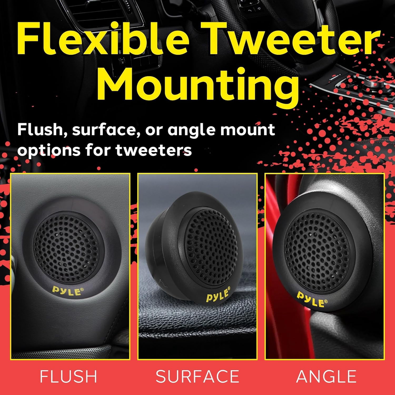 Pyle 2-Way 6.5" Component Speakers - 400W, Butyl Rubber Surround, Electroplated Basket