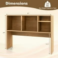 thumbnail image 3 of Spaco Computer Desktop Bookcase with 4 Cubbies and Open Back Compartment-Natural, Tall Bookshelf, Shelves for Living Room, Home Office, Bedroom, Balcony, 3 of 7