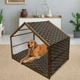 thumbnail image 2 of Angel Wings Pet House, Wings of Love Themed Hearts Flying Romantic Couple Celebration Design, Outdoor & Indoor Portable Dog Kennel with Pillow and Cover, 5 Sizes, Yellow Ruby Black, by Ambesonne, 2 of 4