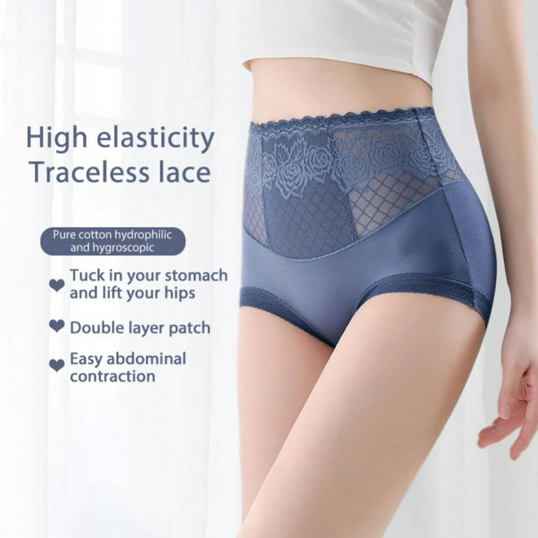 3pcs Mesh See Through Tummy Tucking Hips Lifting Panties,women's Underwear  Ladies Sexy Lace High Waisted Panties Briefs