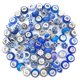 thumbnail image 1 of Mezcla de 80 accesorios de pulsera de estilo popular, accesorios de joyería con cuentas de agujero grande, cuentas sueltas de diamantes de aleación perforadas de bricolaje, color azul, 1 of 5