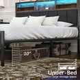 thumbnail image 5 of VECELO Twin Size Bed Frame, Storage Headboard with Charging Station and LED Lights, Upholstered Platform Bed Frame with Book Case, Noise Free, No Box Spring Needed, Easy To Assemble, 5 of 5