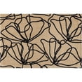 thumbnail image 2 of 2' X 3' Beige and Black Floral Washable Non Skid Area Rug With UV Protection, 2 of 3