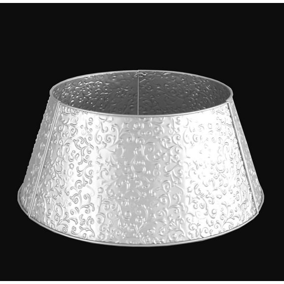Embossed Silver Metal Christmas Tree Collar (Silver)