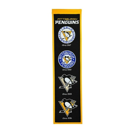 NHL Pittsburgh Penguins Heritage Banner, By telling the story of the great NHL franchises over time, these unique banners chronicle the evolution of logos in a.., By Winning