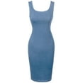 thumbnail image 1 of Made by Olivia Women's Sleeveless Basic Stretchable Denim Midi Dress Light Denim L, 1 of 4