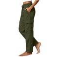 thumbnail image 6 of LIaqionyy Hiking Cargo Pants for Women Elastic Waist Baggy Joggers Athletic Casual Golf Outdoor Trousers with Pockets, 6 of 7