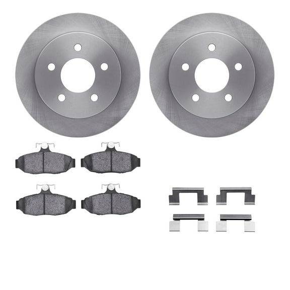 Dynamic Friction Company Rear Brake Rotors with 5000 Advanced Brake Pads includes Hardware 6512-55874