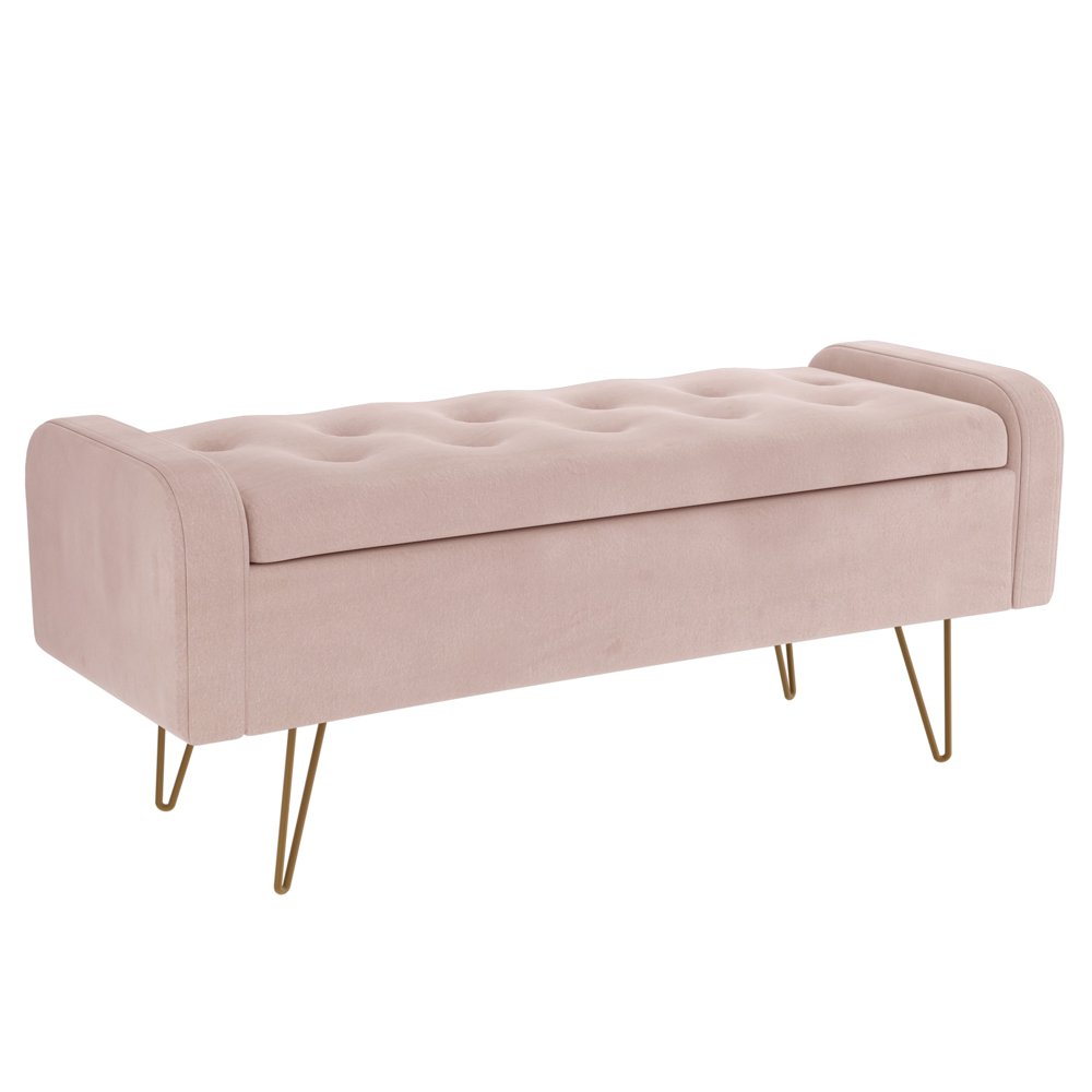 Velvet Storage Ottoman