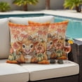 thumbnail image 4 of Fall Pumpkins Cow Outdoor Waterproof Pillow Covers, Thanksgiving Maples Leave Farmhouse Plaid Decorative Square Throw Pillowcase Sofa Cushion Sham for Patio/Couch/Chair, 20"x20" 2 Pack, 4 of 8